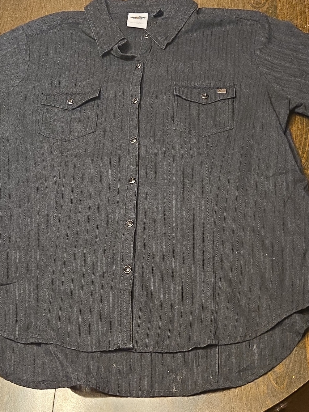 Womens Harley-Davidson Gray Eagle Print Button Up Shirt Size 1w - Picture 2 of 8
